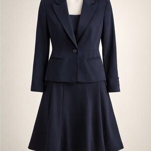 Elegant Navy Blazer and Skirt Set